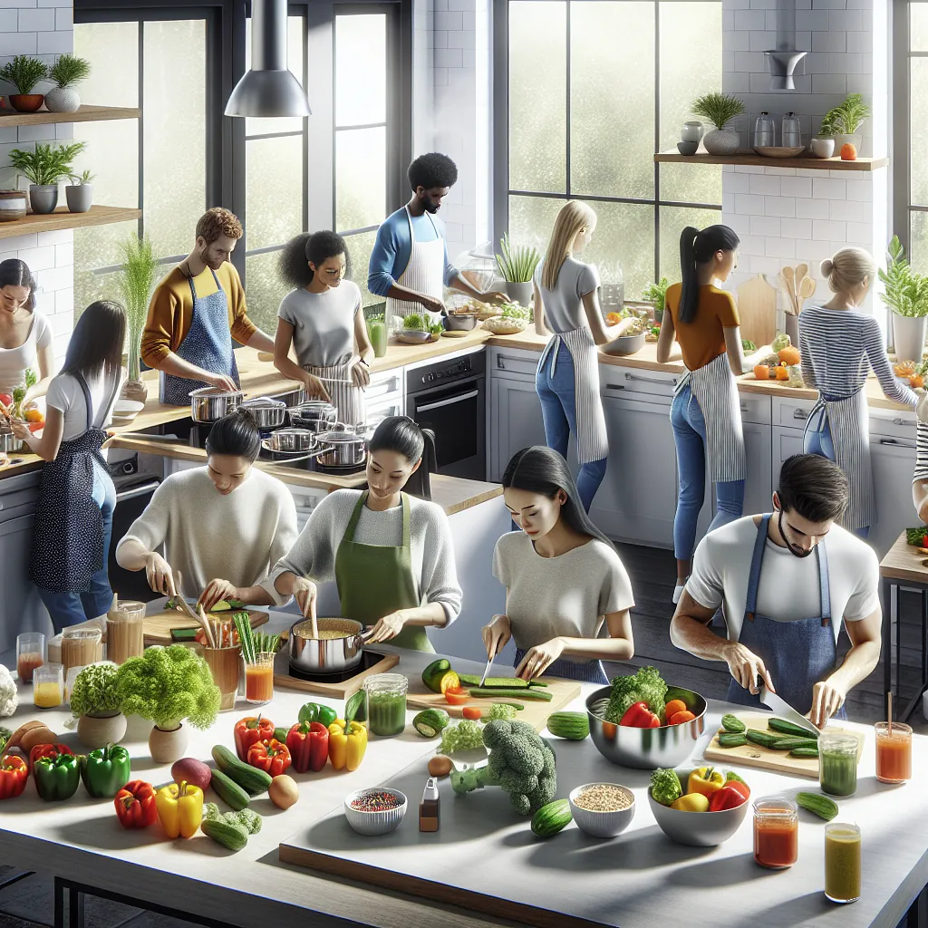Realistic stock image of healthy meal preparation